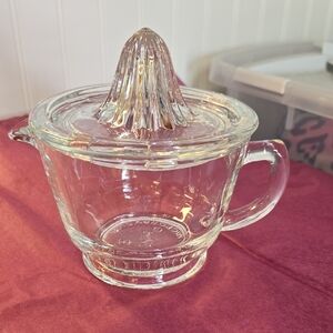 Fire King Clear Glass Citrus Juicer with Handle